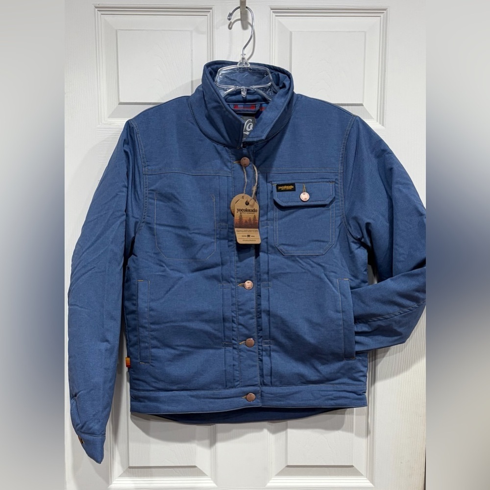 Yo Colorado Women's Size Large Marilyn Trucker Jacket Blue NWT Warm Lining